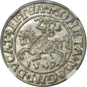 Sigismund II August, 1/2 Groschen Vilnius 1549 - LI/LITVA - NGC MS64