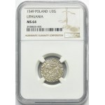 Sigismund II August, 1/2 Groschen Vilnius 1549 - LI/LITVA - NGC MS64