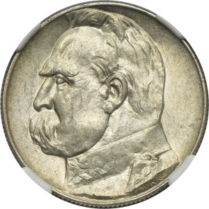 Piłsudski, 5 zlotých 1938 - NGC MS62