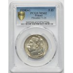 Piłsudski, 5 zloty 1938 - PCGS MS62
