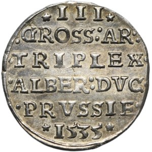 Prussia, Albrecht Hohenzollern, 3 Groschen Königsberg 1535