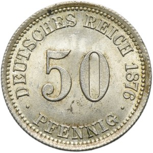 Germany, German Empire, Wilhelm I, 50 Pfennig Berlin 1876 A