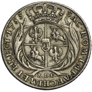 Augustus III of Poland, Thaler Leipzig 1755 EDC