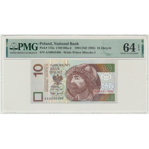 10 złotych 1994 - AA - PMG 64 EPQ
