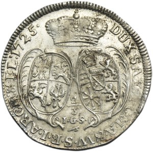 Augustus II the Strong, 2/3 Thaler Dresden 1725 IGS - RARE