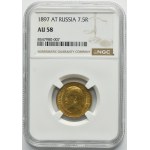 Russia, Nicholas II, 7 1/2 Rouble Petersburg 1897 AГ - NGC AU58