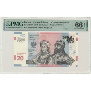 20 PLN 2015 - 1050th anniversary of the baptism of Poland - PMG 66 EPQ