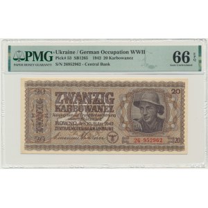 Ukraine, 20 Karbovanetz 1942 - PMG 66 EPQ