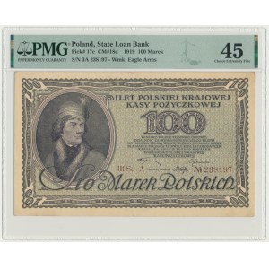 100 marks 1919 - III Ser. A - cherry numerator - PMG 45 - RARE and BEAUTIFUL