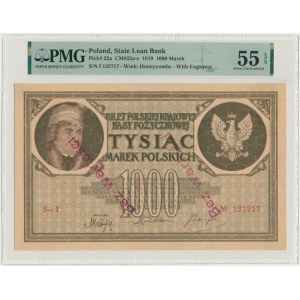 1,000 marks 1919 - Ser.I - No value - PMG 55 EPQ