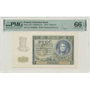5 zlatých 1941 - AC - PMG 66 EPQ