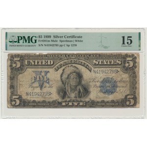USA, Silver Certificate, 5 Dollars 1899 - Speelman & White - PMG 15