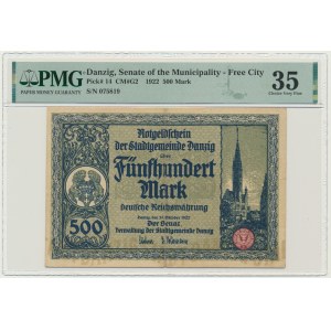 Danzig, 500 Mark 1922 - PMG 35