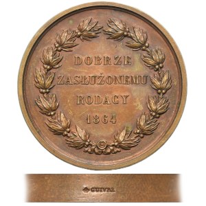 Galicia, Medal Alexander Fredro 1864 - VERY RARE, COPPER