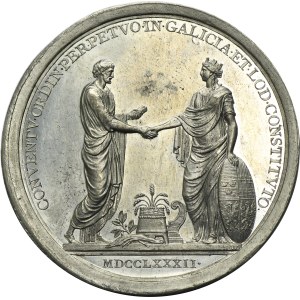 Galicia, Joseph II, Medal Commemorating the First Partition of Poland 1782 - RARE, SILVER