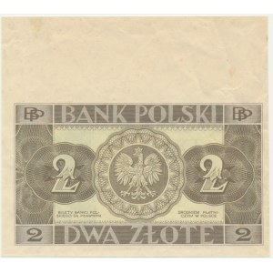 2 zloty 1936 - without series and subprint - with a fragment of a sheet