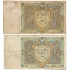 Set, 50 oro 1925 - Ser.I e Ser.AS - (2 pezzi).