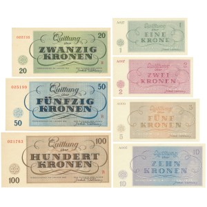 Czechoslovakia (Theresienstadt Ghetto), full set 1-100 Kronen 1943 (7 pcs.)