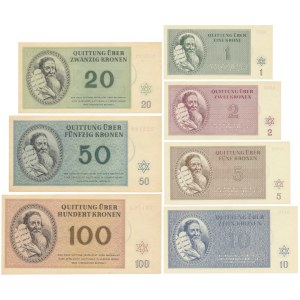 Czechoslovakia (Theresienstadt Ghetto), full set 1-100 Kronen 1943 (7 pcs.)