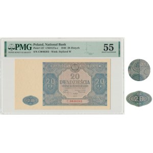 20 gold 1946 - C - PMG 55 - BLUE