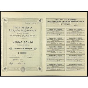 Przetwórnia Roślinów Roślinnych S.A., PLN 12, 1926