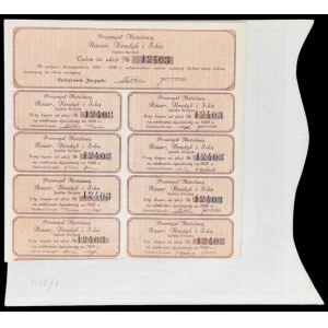 Metal Industry Rauer, Kredyk and S-ka S.A., 1,000 mkp 1921