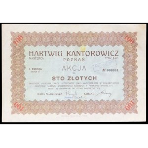 Hartwig Kantorowicz Successor Joint Stock Society, 100 zloty, Issue I