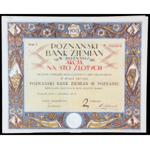 Poznański Bank Ziemianian S.A., 100 zloty 1927
