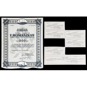 F. Romaszkan Paper Factory S.A. in Wadowice, 200 zloty, Issue I - low number!