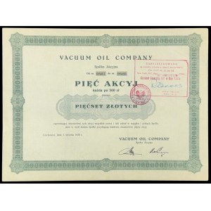 Vacuum Oil Company S.A., 5 x PLN 500 1930