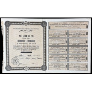 Towarzystwo Akcyjne Fabryki Cukru i Rafinerii Michałów, 10 x 500 mkp 1923, Emisja VI