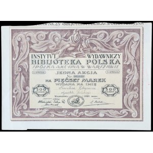 Bibljoteka Polska S.A. Publishing Institute, 500 marks 1921, Issue I