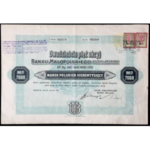Bank Małopolski S.A., 25 x 280 mkp 1923
