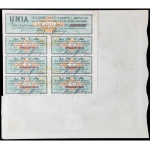 „Unia” Zjednoczone Fabryki Maszyn dawniej A. Ventzki i Peters S.A., 100 zł 1927