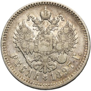 Russia, Nicholas II, Rouble Brussels 1897 ★★