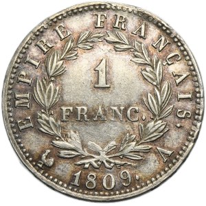 France, Napoleon, 1 Franc Paris 1809 A
