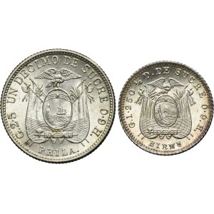 Set, Ecuador, Republic, 1/2 Décimo and 1 Décimo (2 pcs.)