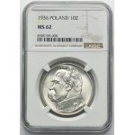 Pilsudski, 10 gold 1936 - NGC MS62