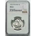 Pilsudski, 5 gold 1935 - NGC MS61