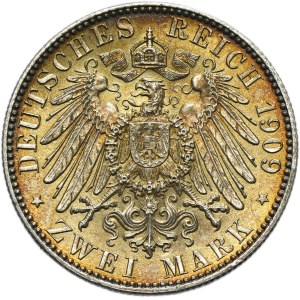 Germany, Saxony, Friedrich August III, 2 Mark Muldenhütten 1909
