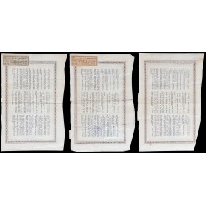 TKM Łódź, 5% pledge letters 1933 - set of 3 pcs.