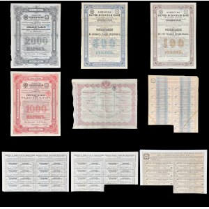 Warsaw-Vienna Iron Road Society, set of bonds (5 pieces).