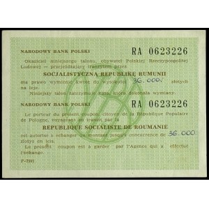 National Bank of Poland transit voucher, Romania, handwritten amount