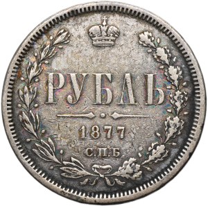 Russia, Alexander II, Rouble Petersburg 1877 СПБ HI