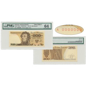 500 zloty 1974 - MODEL - ACCEPT - A 0000000 - PMG 64 - RARE.