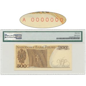 500 zloty 1974 - MODEL - ACCEPT - A 0000000 - PMG 64 - RARE.