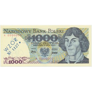 1,000 gold 1975 - MODEL - A 0000000 - No. 1127 -.