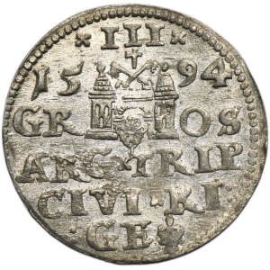 Sigismund III Vasa, 3 Groschen Riga 1594 - LI