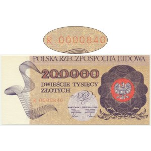 200,000 zl 1989 - R 0000840 - low serial number -.