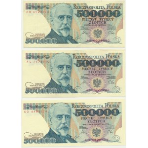 500,000 gold 1990 - AB, AC, AD - (3 pcs.) - rare series